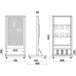 電子サイネージ用 自立移動式T型スタンド 49型用