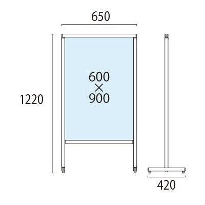 メッセージスタンド両面ホワイトボード (直立・両面スタイル)