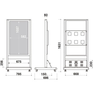 電子サイネージ用 自立移動式T型スタンド 49型用