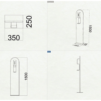 【コロナ対策】自動手指消毒器 印刷パネル付フロアタイプ AHS-008(ロット販売: 100 台セット)