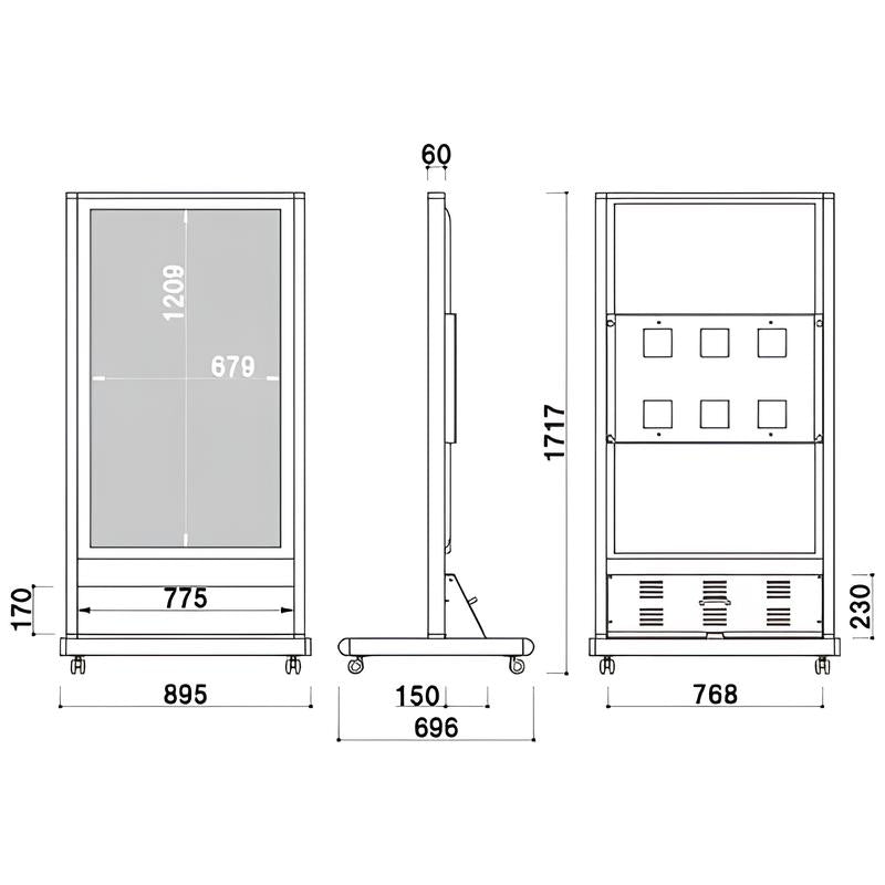 電子サイネージ用 自立移動式T型スタンド 55型用｜デジタル サイネー