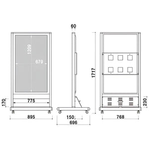 電子サイネージ用 自立移動式T型スタンド 55型用