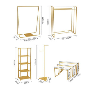 衣類を出荷する準備ができてステンレス鋼の壁のディスプレイラック壁掛けハンガーゴールド