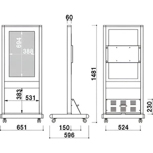 電子サイネージ用 自立移動式T型スタンド 32型用