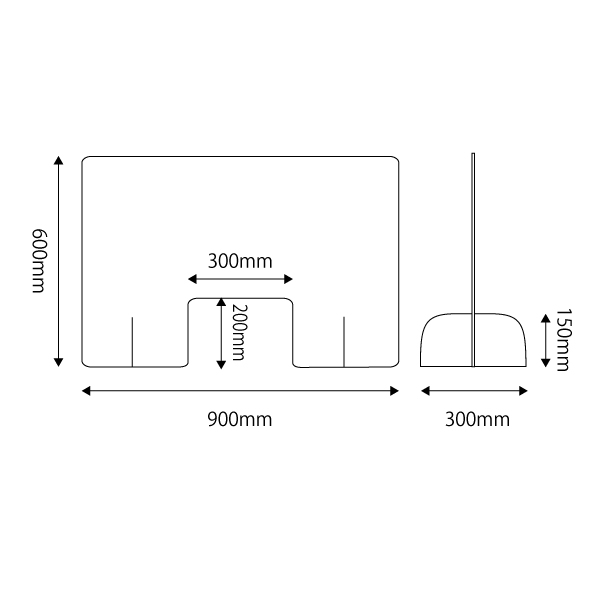コロナ対策】クリアパーテーション 窓付き | 店舗什器の通販なら誉PRINTING