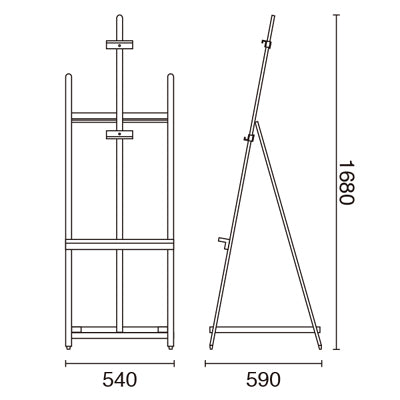 ウェイタブル木製イーゼル160 ブラック