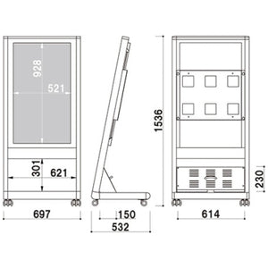 電子サイネージ用 自立移動式L型スタンド 43型用