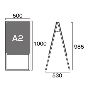 ブラックポスター用スタンド看板 A2両面 ブラック