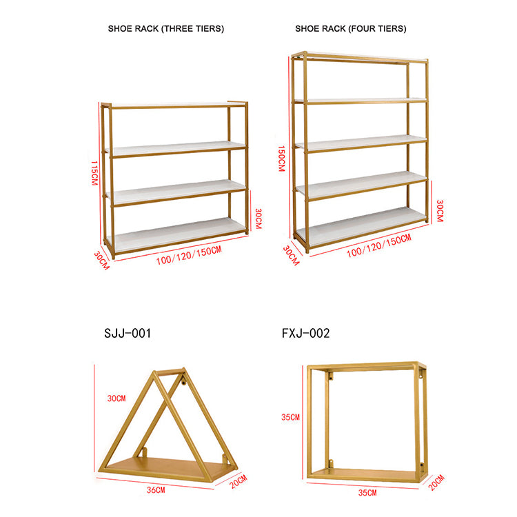 Kainice多層ゴールドシューズディスプレイスタンドシェルフメタルスポーツシューズホルダーラックゴンドラシェルフディスプレイラック