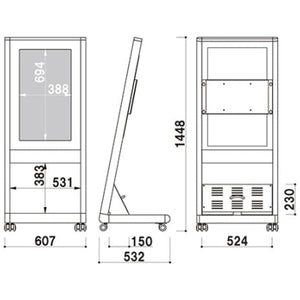 電子サイネージ用 自立移動式L型スタンド 32型用