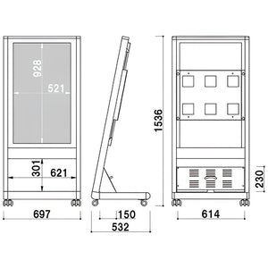 電子サイネージ用 自立移動式L型スタンド 43型用