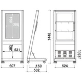 電子サイネージ用 自立移動式L型スタンド 32型用