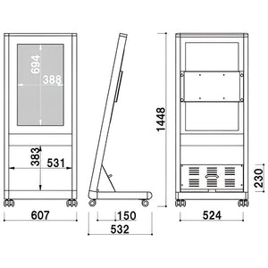 電子サイネージ用 自立移動式L型スタンド 32型用