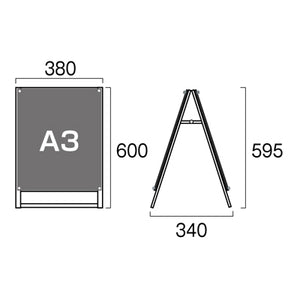 ポスター用スタンド看板 A3縦両面 フレーム／シルバー