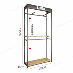 小売店の衣類高級服コートハンガー立っている省スペースディスプレイラック木製棚男性用衣類ラックスーツ