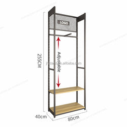 小売店の衣類高級服コートハンガー立っている省スペースディスプレイラック木製棚男性用衣類ラックスーツ