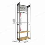 小売店の衣類高級服コートハンガー立っている省スペースディスプレイラック木製棚男性用衣類ラックスーツ
