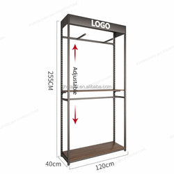 小売店の衣類高級服コートハンガー立っている省スペースディスプレイラック木製棚男性用衣類ラックスーツ