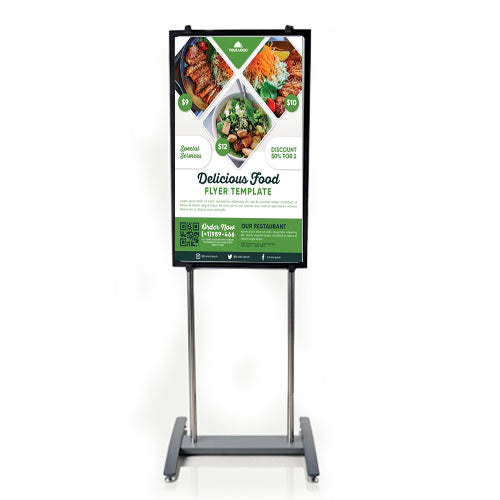 UD案内板　片面ホーローホワイトボード／片面ツーウェイ掲示板　キャスター付き　幅484×奥行460×高さ1392mm Y8HK450C