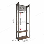 小売店の衣類高級服コートハンガー立っている省スペースディスプレイラック木製棚男性用衣類ラックスーツ