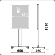 キャスター付ポスタースタンド A1／B1 | カタログラック取付可