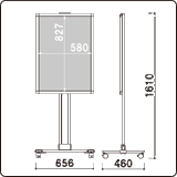 キャスター付ポスタースタンド A1／B1 | カタログラック取付可