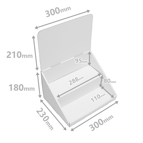 卓上什器 ひな壇2段 W300|紙製ディスプレイの通販なら誉プリンティング